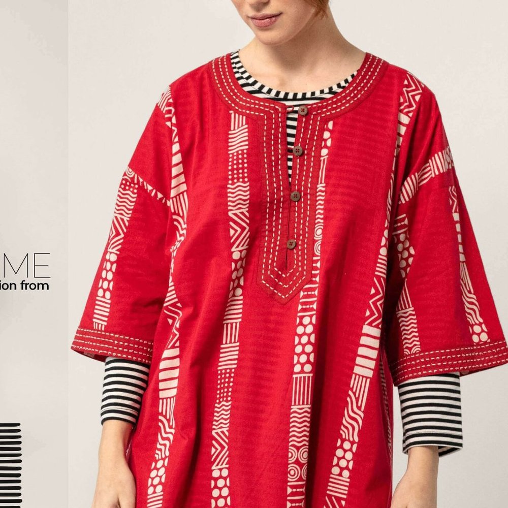 Gudrun Sjoden NWT Red and White Kaftan